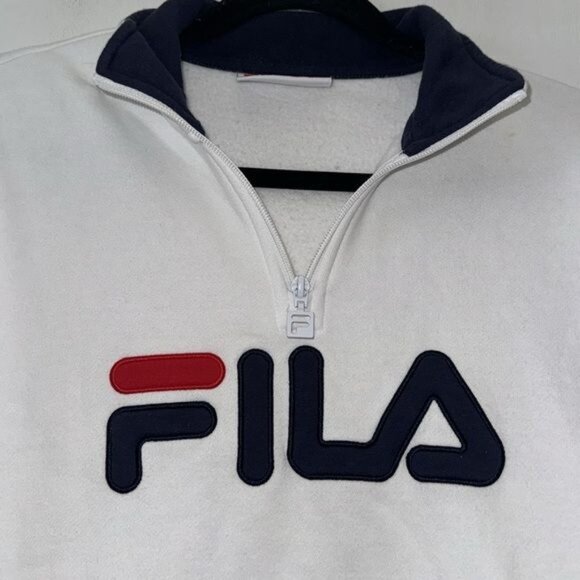 Fila Womens Half-Zip Sweatshirt Size S White - Picture 2 of 6